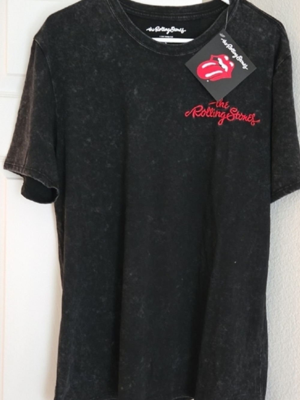 The Rolling Stones Black Tee with Red Tongue Logo NWT.